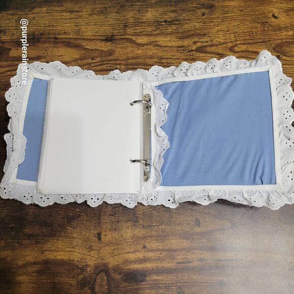 Handmade Teddy Bear Floral Eyelet Ribbon Photo Album Baby Photo Storage - Picture 4 of 7